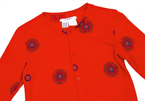 【SALE】リミフゥLIMI feu アンゴラ混クルーネックカーディガン 濃オレンジ紺緑他S K-59796_003