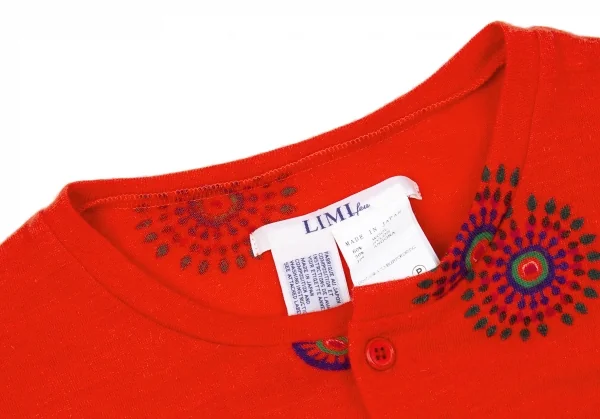 【SALE】リミフゥLIMI feu アンゴラ混クルーネックカーディガン 濃オレンジ紺緑他S K-59796_004