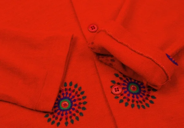 【SALE】リミフゥLIMI feu アンゴラ混クルーネックカーディガン 濃オレンジ紺緑他S K-59796_007