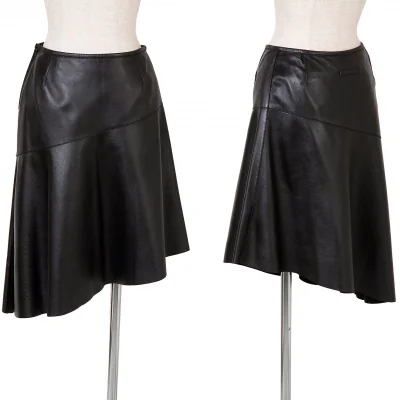 【SALE】ジャンポールゴルチエ ファムJean Paul GAULTIER FEMME ラムレザーアシンメトリースカート