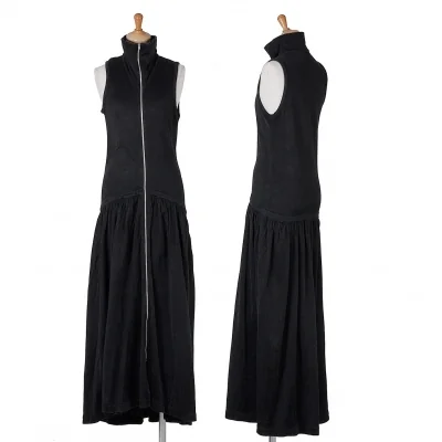 【SALE】トリココムデギャルソンtricot COMME des GARCONS リブニットジップアップノースリーブワンピース 黒紺