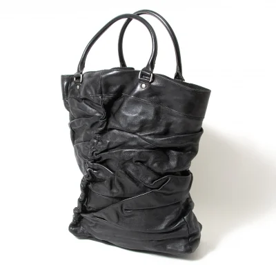 ジュンヤワタナベ コムデギャルソンJUNYA WATANABE COMME des GARCONS レザーギャザーデザインショルダーバッグ