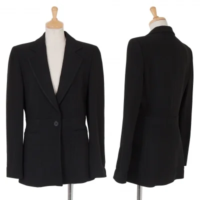 エンポリオアルマーニEMPORIO ARMANI ウエスト切替ノッチドラペルジャケット 黒