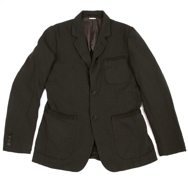 【SALE】コムデギャルソン オムドゥCOMME des GARCONS HOMME DEUX ポリ製品染めストライプジャケット グレーS K-59989_001