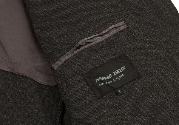 【SALE】コムデギャルソン オムドゥCOMME des GARCONS HOMME DEUX ポリ製品染めストライプジャケット グレーS K-59989_010