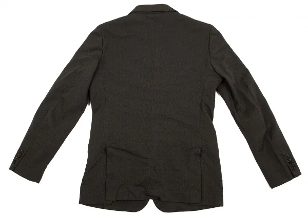 【SALE】コムデギャルソン オムドゥCOMME des GARCONS HOMME DEUX ポリ製品染めストライプジャケット グレーS K-59989_013