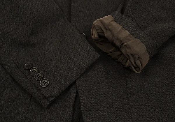 【SALE】コムデギャルソン オムドゥCOMME des GARCONS HOMME DEUX ポリ製品染めストライプジャケット グレーS K-59989_008