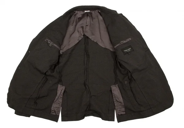 【SALE】コムデギャルソン オムドゥCOMME des GARCONS HOMME DEUX ポリ製品染めストライプジャケット グレーS K-59989_009