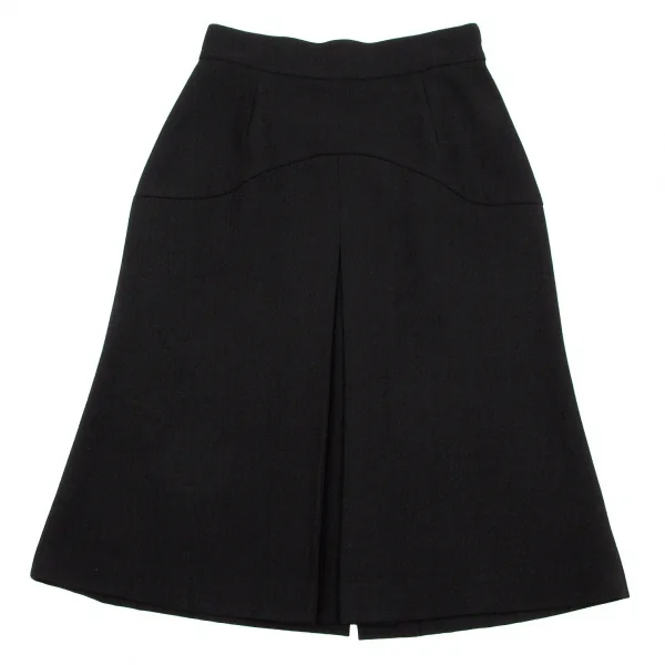 【SALE】プラダPRADA ウールギャバボックスプリーツデザインスカート 黒42 K-60012_002