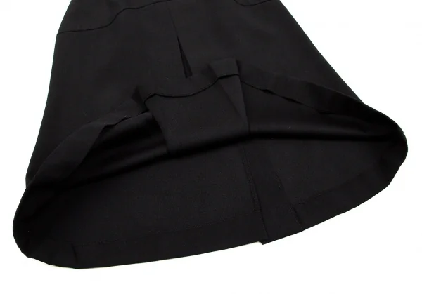 【SALE】プラダPRADA ウールギャバボックスプリーツデザインスカート 黒42 K-60012_007