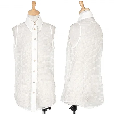 【SALE】ジャンポールゴルチエ ファムJean Paul GAULTIER FEMME シースルーボーダーノースリーブシャツ