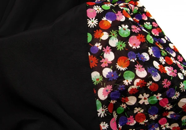 【SALE】トリコ コムデギャルソンtricot COMME des GARCONSドット花プリントノースリーブワンピース 黒ピンク緑他M K-60157_010