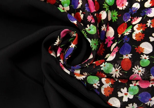 【SALE】トリコ コムデギャルソンtricot COMME des GARCONSドット花プリントノースリーブワンピース 黒ピンク緑他M K-60157_011