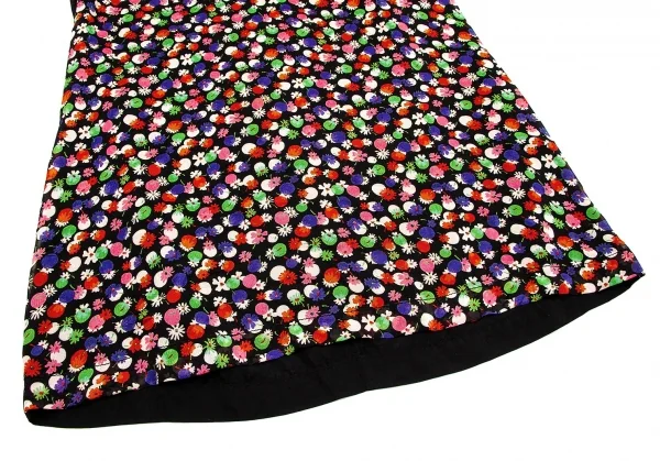 【SALE】トリコ コムデギャルソンtricot COMME des GARCONSドット花プリントノースリーブワンピース 黒ピンク緑他M K-60157_007