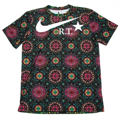 ナイキ ラボ×リカルド ティッシNIKE Lab×R.T. Riccardo Tisci フラワープリントスポーツTシャツ 黒ピンク緑他