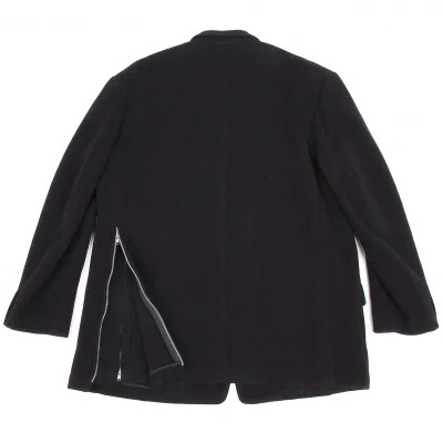 ヨウジヤマモト プールオムYohji Yamamoto POUR HOMME メルトンウールバックジップジャケット 紺