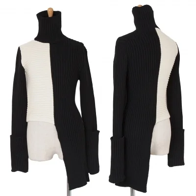 ヨウジヤマモトファムYohji Yamamoto FEMMEアシンメトリー切替リブニット