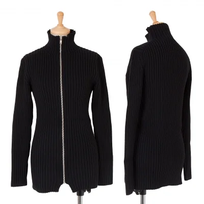 【SALE】ヨウジヤマモトファムYohji Yamamoto FEMMEジップアップリブニット 黒