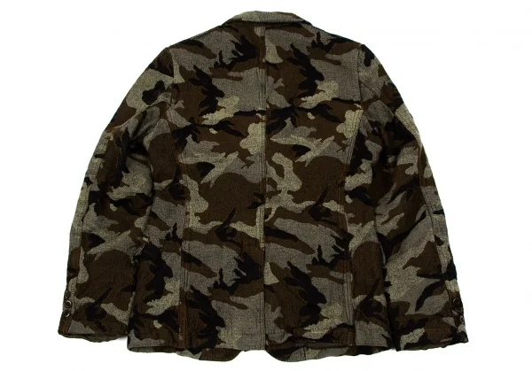 【SALE】コムデギャルソン オムCOMME des GARCONS HOMME 縮絨カモフラテーラードジャケット 茶黒ベージュ他S K-60354_012
