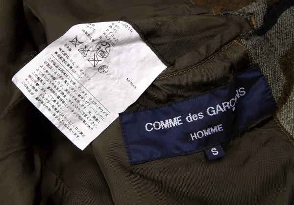 【SALE】コムデギャルソン オムCOMME des GARCONS HOMME 縮絨カモフラテーラードジャケット 茶黒ベージュ他S K-60354_015