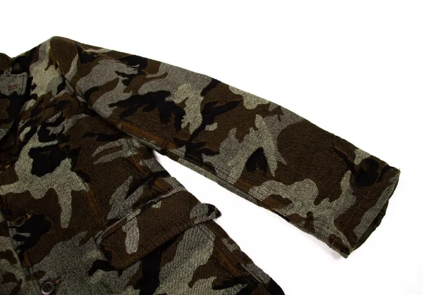 【SALE】コムデギャルソン オムCOMME des GARCONS HOMME 縮絨カモフラテーラードジャケット 茶黒ベージュ他S K-60354_006