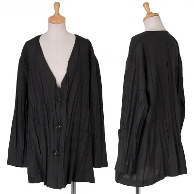 イッセイミヤケISSEY MIYAKEプリーツビッグシャツジャケット 黒