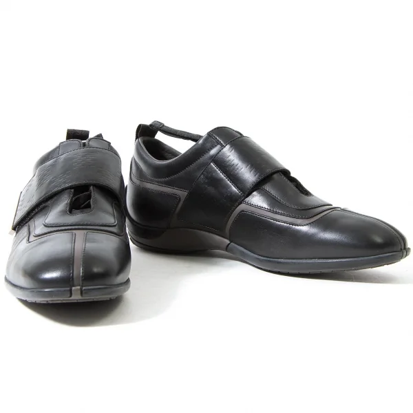 【SALE】ルイヴィトンLouis Vuitton レザーベルクロスニーカー 黒茶7（26位） K-60715_001
