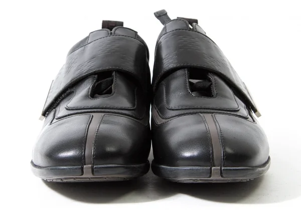 【SALE】ルイヴィトンLouis Vuitton レザーベルクロスニーカー 黒茶7（26位） K-60715_004