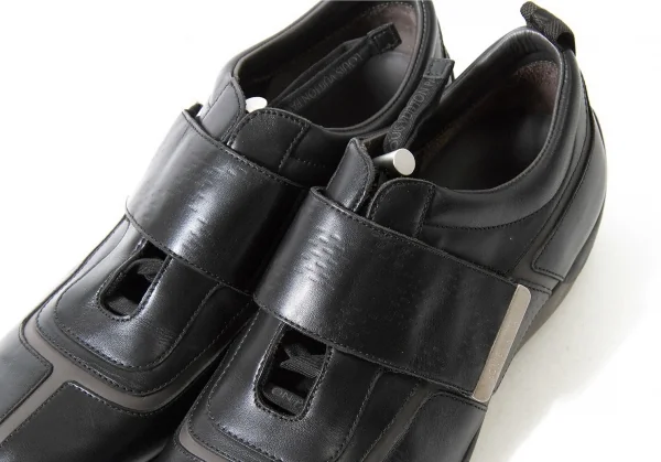 【SALE】ルイヴィトンLouis Vuitton レザーベルクロスニーカー 黒茶7（26位） K-60715_006
