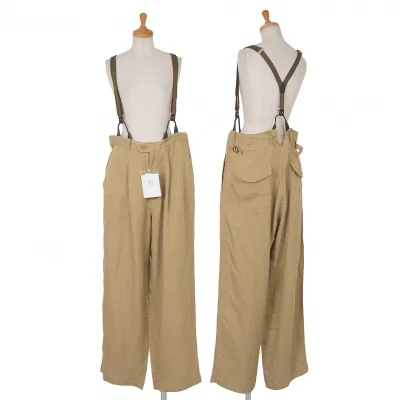 新品!ワイズY's サスペンダーワイドパンツ キャメル