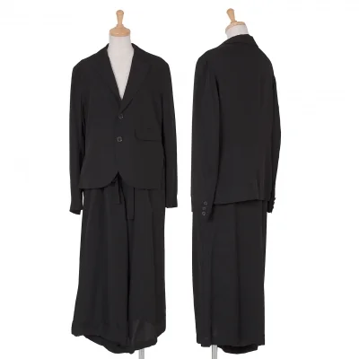 ワイズY's キュプラシルクテーラードセットアップスーツ 黒