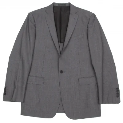 バーバリー ブラックレーベルBURBERRY BLACK LABEL ウールシルク1Bテーラードジャケット 42(L) グレー