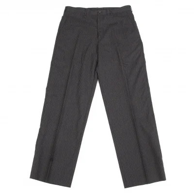 ワイズフォーメンY's for men ピンストライプテーパードパンツ 黒グレー