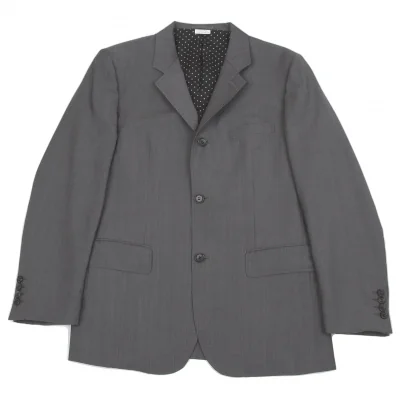 コムデギャルソン オムドゥCOMME des GARCONS HOMME DEUX シャドーストライプ3Bテーラードジャケット 濃淡グレー黒白