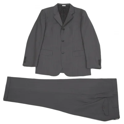 コムデギャルソン オムドゥCOMME des GARCONS HOMME DEUX シャドーストライプ3Bセットアップスーツ 濃淡グレー黒白