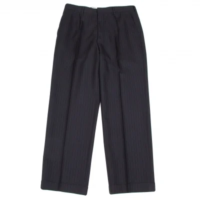 コムデギャルソン オムドゥCOMME des GARCONS HOMME DEUX ピンストライプトラウザーパンツ 紺グレー