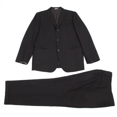 コムデギャルソン オムドゥCOMME des GARCONS HOMME DEUX ドビー織り3Bテーラードセットアップスーツ 黒白