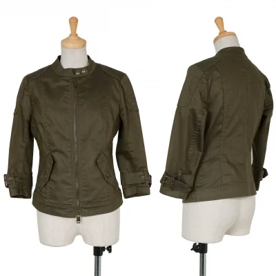 【SALE】バーバリーBURBERRY LONDON コットンポリ中綿ライダースジャケット カーキ