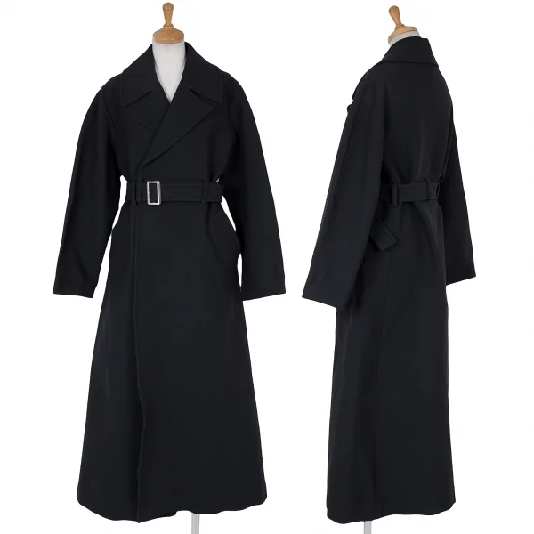 Y's Nylon Rib Knit Long Coat Black S-M K-60994_001