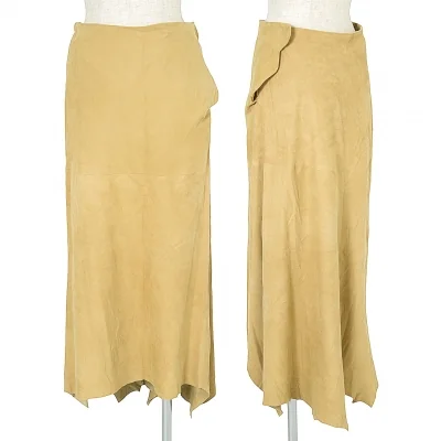 【SALE】ヨウジヤマモト ファムYohji Yamamoto FEMME シープスウェードスカート キャメルベージュ