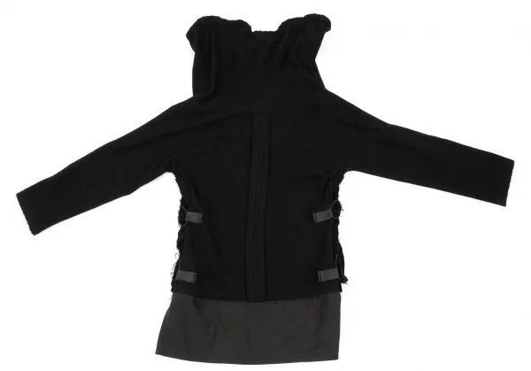 【SALE】ズッカzucca ワイヤーネックフェルトプルオーバージャケット 黒M K-61056_012