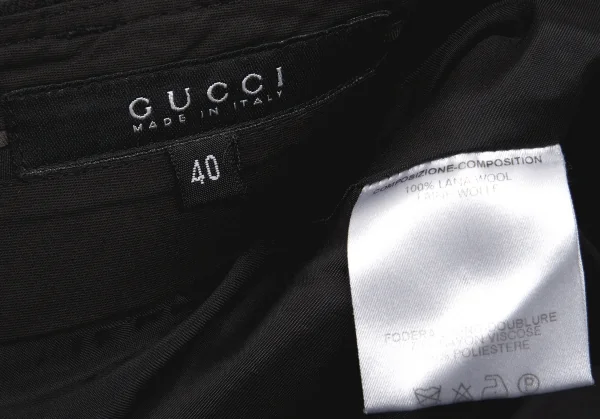 【SALE】グッチGUCCI ウールボタンフライパンツ 黒40 K-61173_014