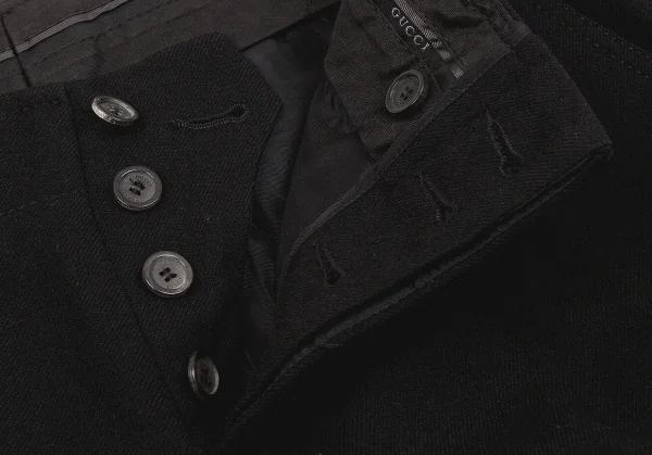 【SALE】グッチGUCCI ウールボタンフライパンツ 黒40 K-61173_005