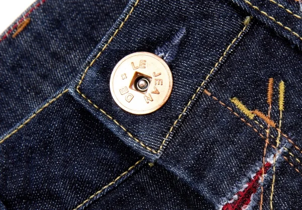 【SALE】ルジャンドゥ マリテフランソワジルボー LE JEAN DE MARITHE FRANCOIS GIRBAUD はみ出しステッチデニムパンツ インディゴS K-61181_005