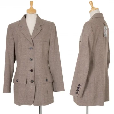 ジャンポールゴルチエ クラシックJean Paul GAULTIER CLASSIQUE コーティングウールジャケット 杢茶