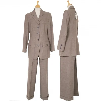 ジャンポールゴルチエ クラシックJean Paul GAULTIER CLASSIQUE コーティングウールセットアップスーツ 杢茶