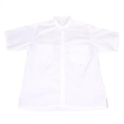 【SALE】パパスPapas コットンダブルパッチ半袖シャツ 白