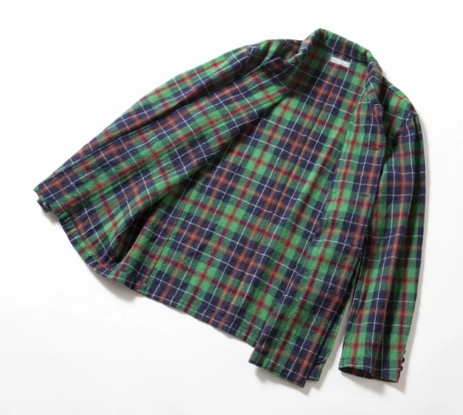 COMME des GARCONS HOMME Wool check coveralls P-696_005