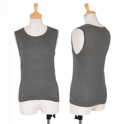 マーガレットハウエルMARGARET HOWELL リネンニットタンクトップ 濃グレー