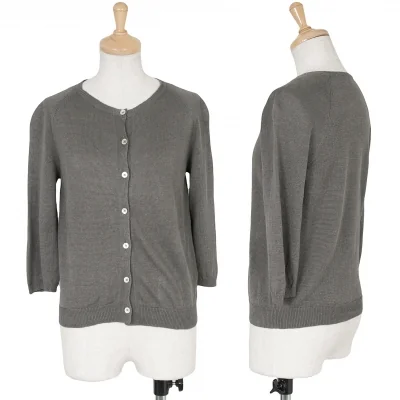 マーガレットハウエルMARGARET HOWELL リネンニットカーディガン 濃グレー